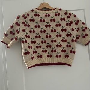 NWOT cropped women’s sweater with cherries
